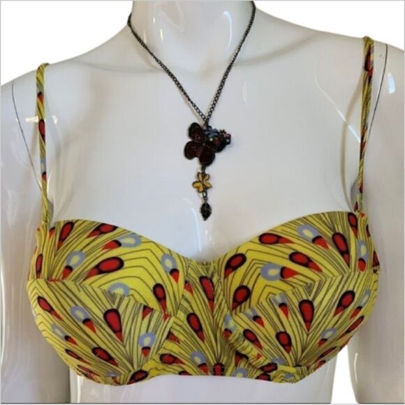 Colorful trending yellow bikini top - XS - Picture 1 of 6